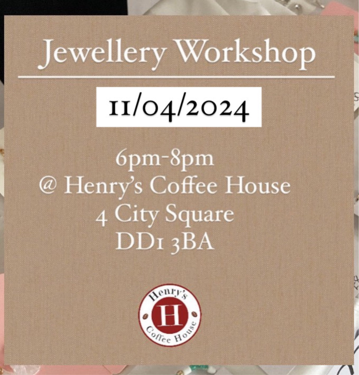 Jewellery Making Workshop Ticket 11/04/2024