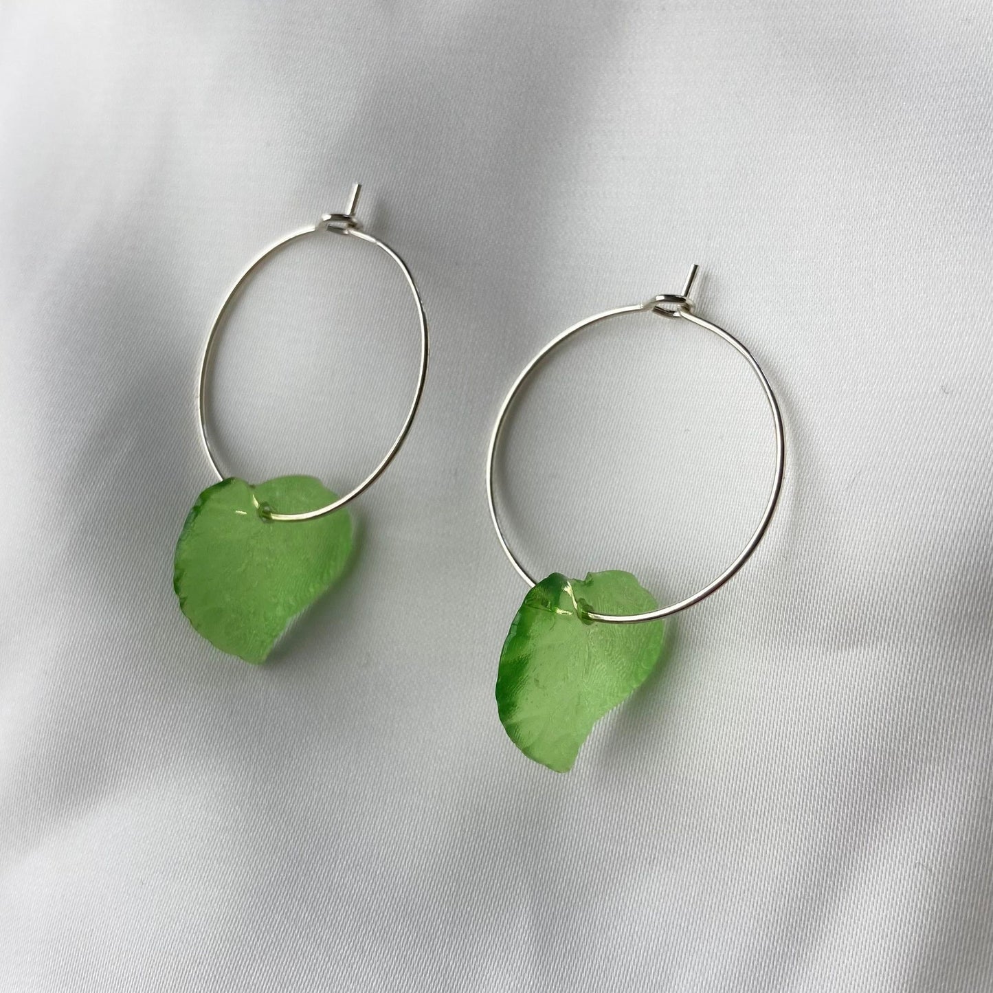 Green Leaf Earrings - SALE